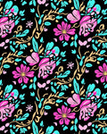 Bright Pink Aqua Floral Pattern Rug