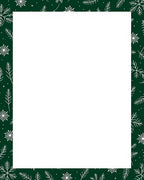Forest Green White Winter Snowflakes Rug