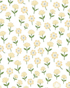 Pale Yellow Floral Pattern Design Rug