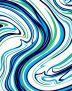 Abstract Swirls Blue Green Pattern Rug