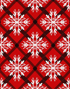 Red Buffalo Snowflake Pattern Rug