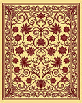 Ornate Floral Scrollwork Pattern Rug