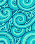 Oceanic Swirls And Triangles Pattern Rug