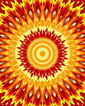 Radiant Sunburst Kaleidoscopic Pattern Rug