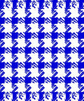 Classic Blue White Houndstooth Design Rug
