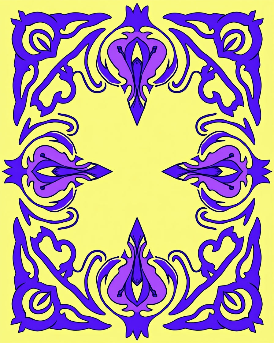 Elegant Purple Swirl Border Design Rug