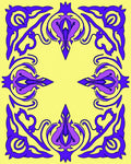 Elegant Purple Swirl Border Design Rug