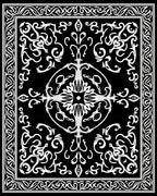 Intricate Floral Scrollwork White Design Rug