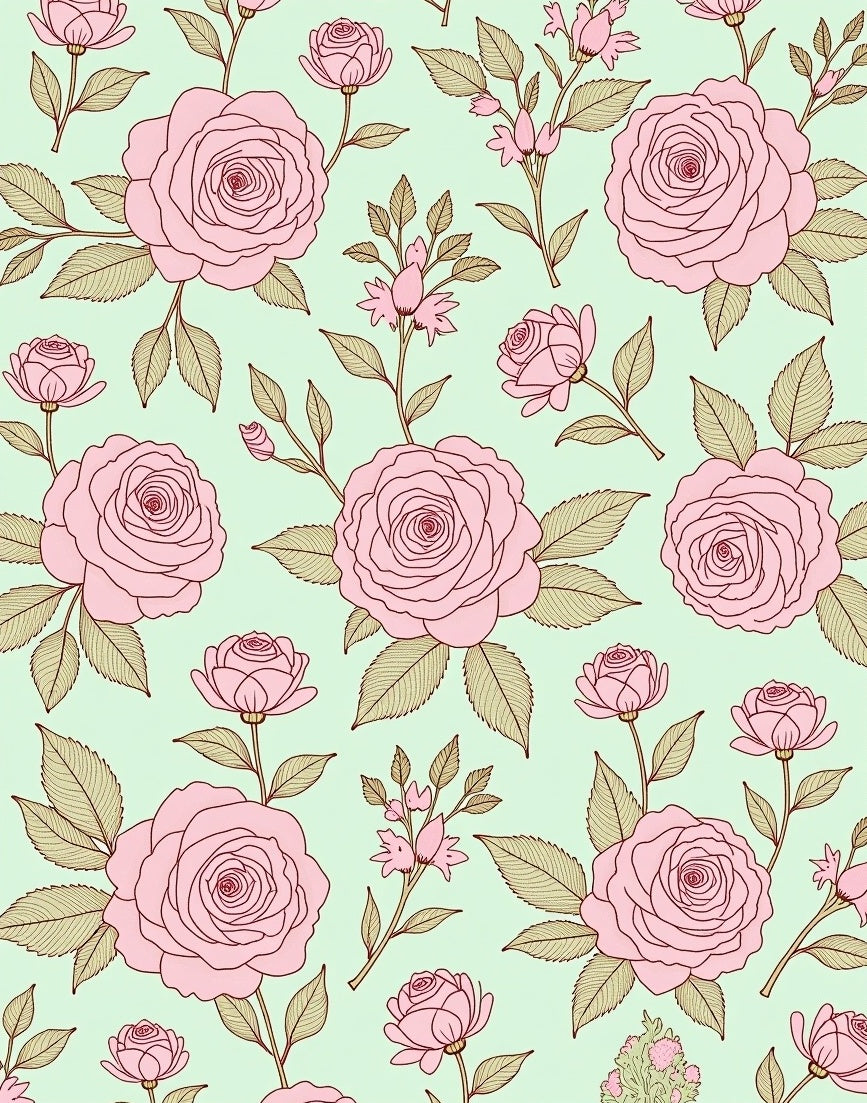 Charming Pink Floral Pattern Rug