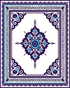 Ornate Geometric Floral Tile Design Rug