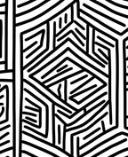 Bold Black White Geometric Pattern Rug