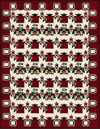 Crimson Floral Pot Patterned Rug