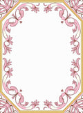 Ornate Pink Gold Floral Design Rug