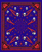 Gothic Skull Floral Pattern Rug