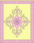 Pink Floral Swirl Pattern Art Rug