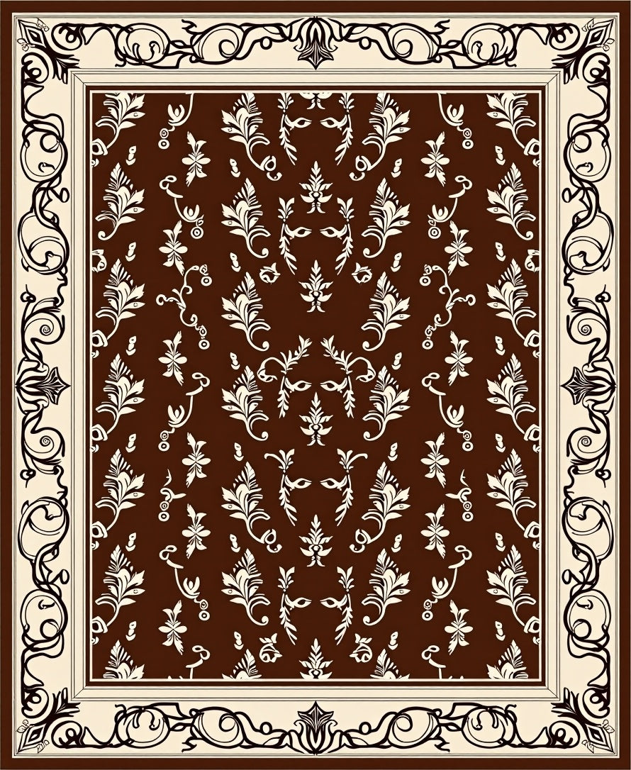 Baroque Damask Pattern Rug