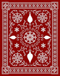 Red White Decorative Floral Pattern Rug