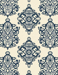 Damask Floral Symmetry Pattern Rug