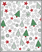 Festive Green Red Pine Swirls Rug