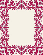 Ornate Floral Frame Design Rug