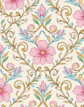 Floral Swirls And Petals Pattern Rug