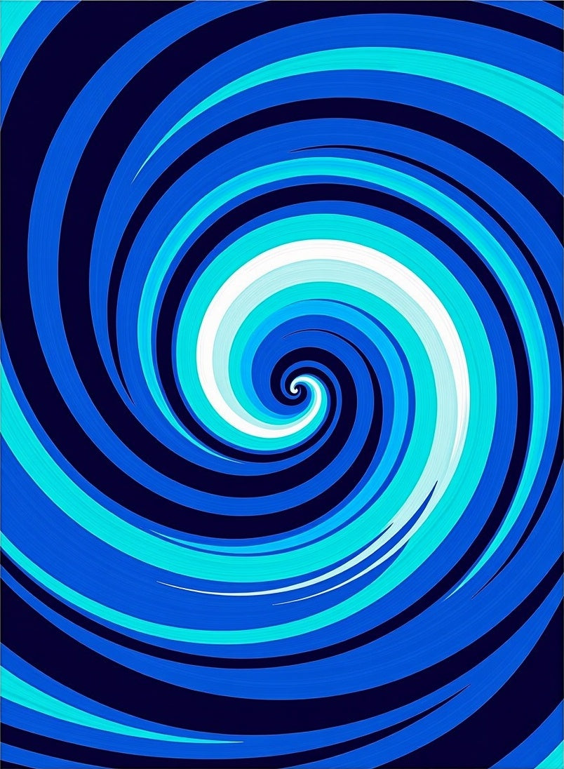 Blue Swirl Dynamic Pattern Rug