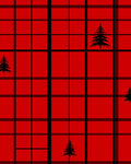 Red Plaid Pine Tree Pattern Rug