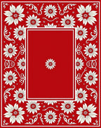 Floral Border Pattern Artwork Rug
