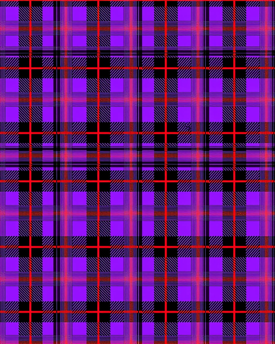 Bold Purple Red Black Plaid Design Rug