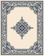Elegant Ornamental Border Design Rug