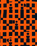 Bold Orange Black Geometric Play Rug