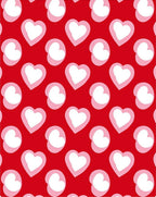 Red White Pink Heart Pattern Rug