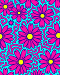 Bright Pink Daisy Swirl Pattern Rug