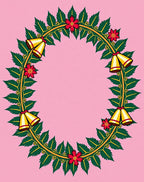 Festive Leaf Bell Swirl Oval Design Rug