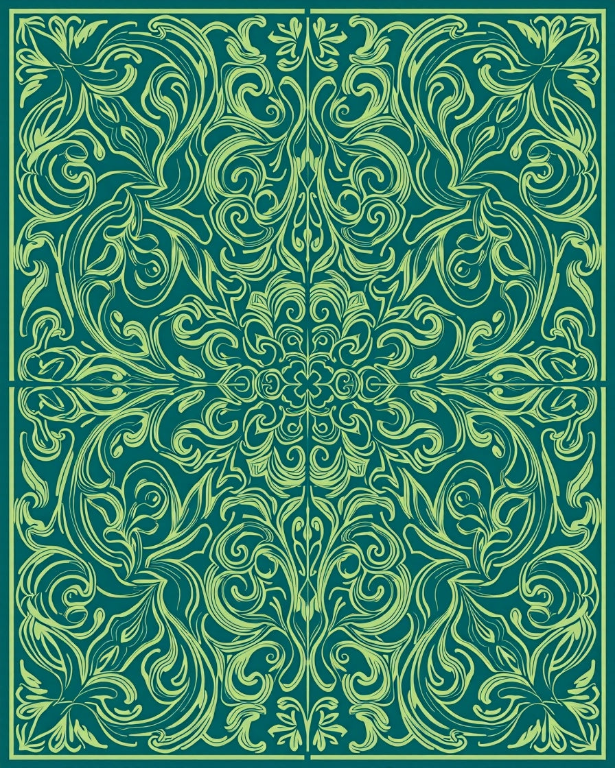 Ornate Vine Swirl Inspired Design Rug