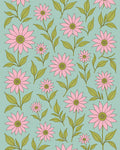 Pink Daisy Floral Pattern Rug