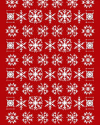 White Snowflakes On Red Background Design Rug