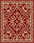 Elegant Red Cream Floral Medallion Rug