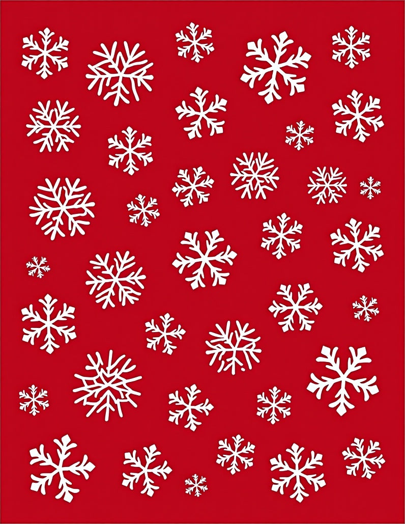 Charming Snowflakes Red Pattern Rug
