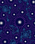 Whimsical Abstract Swirls Stars Rug