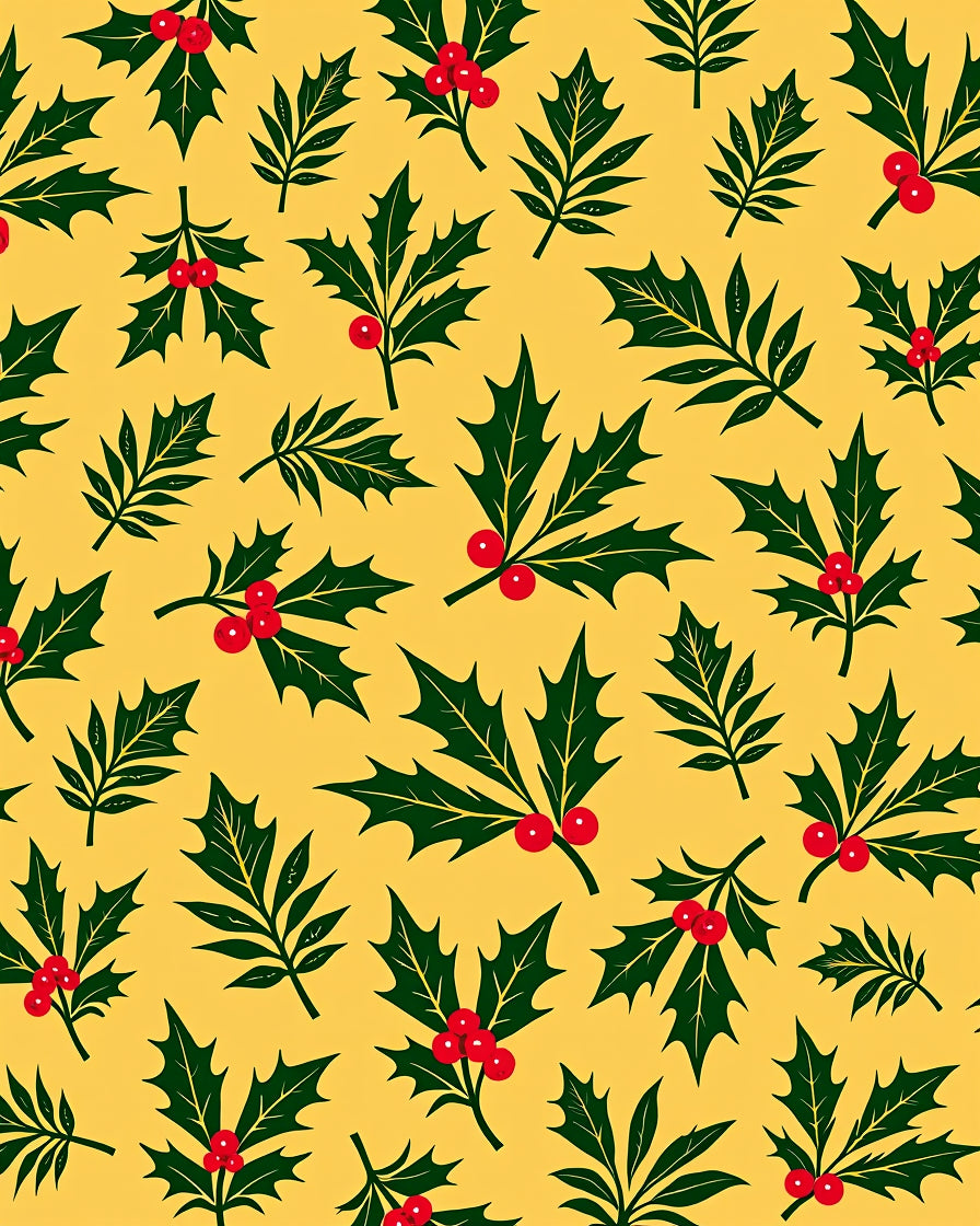 Holly Berry Festive Pattern Rug