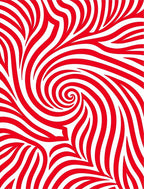 Crimson Swirl Abstract Stripe Rug