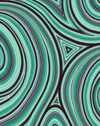 Abstract Wavy Teal Gradient Stripe Design Rug