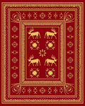 Gold Deer Star Ethnic Design Rug