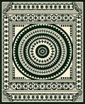 Intricate Mandala Geometric Border Rug