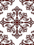 Ornate Vine Leaf Scroll Pattern Rug