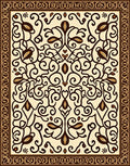 Intricate Floral Scrollwork Cream Rug