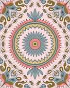 Pink Mandala Floral Art Rug