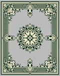 Elaborate Floral Frame Mandala Design Rug