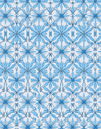 Elegant Blue Floral Symmetry Design Rug